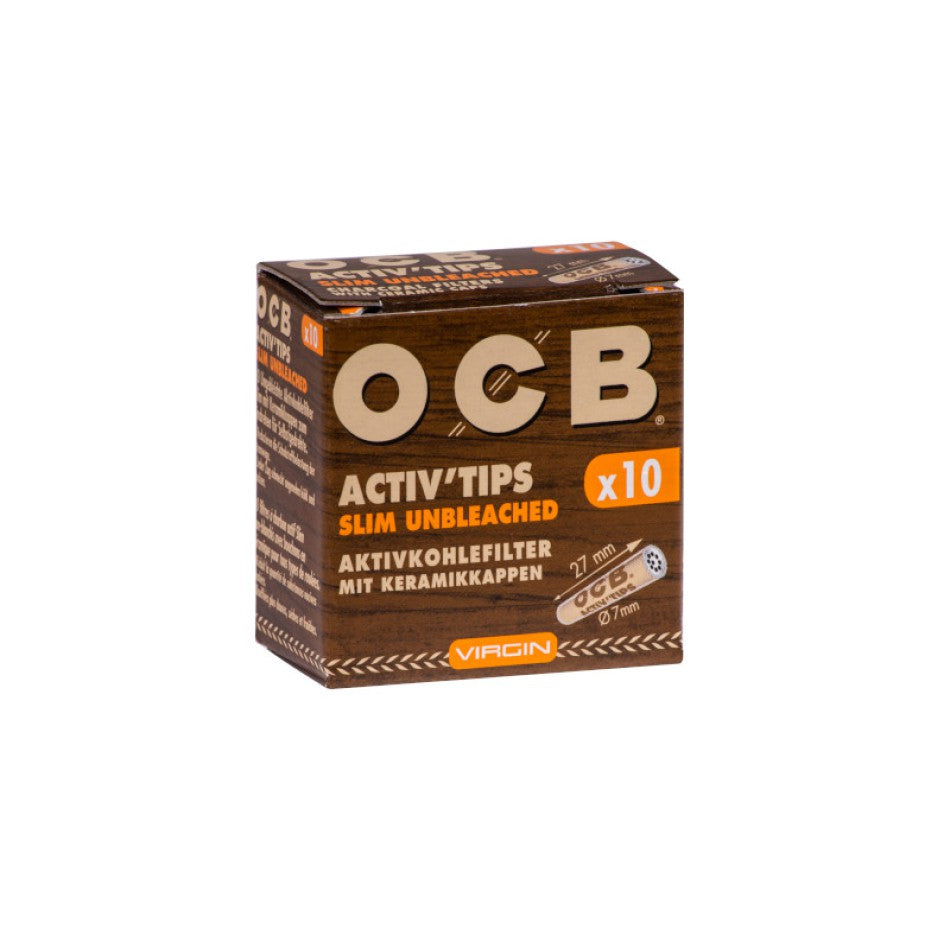 OCB Aktiv Tips Slim "Unbleached"