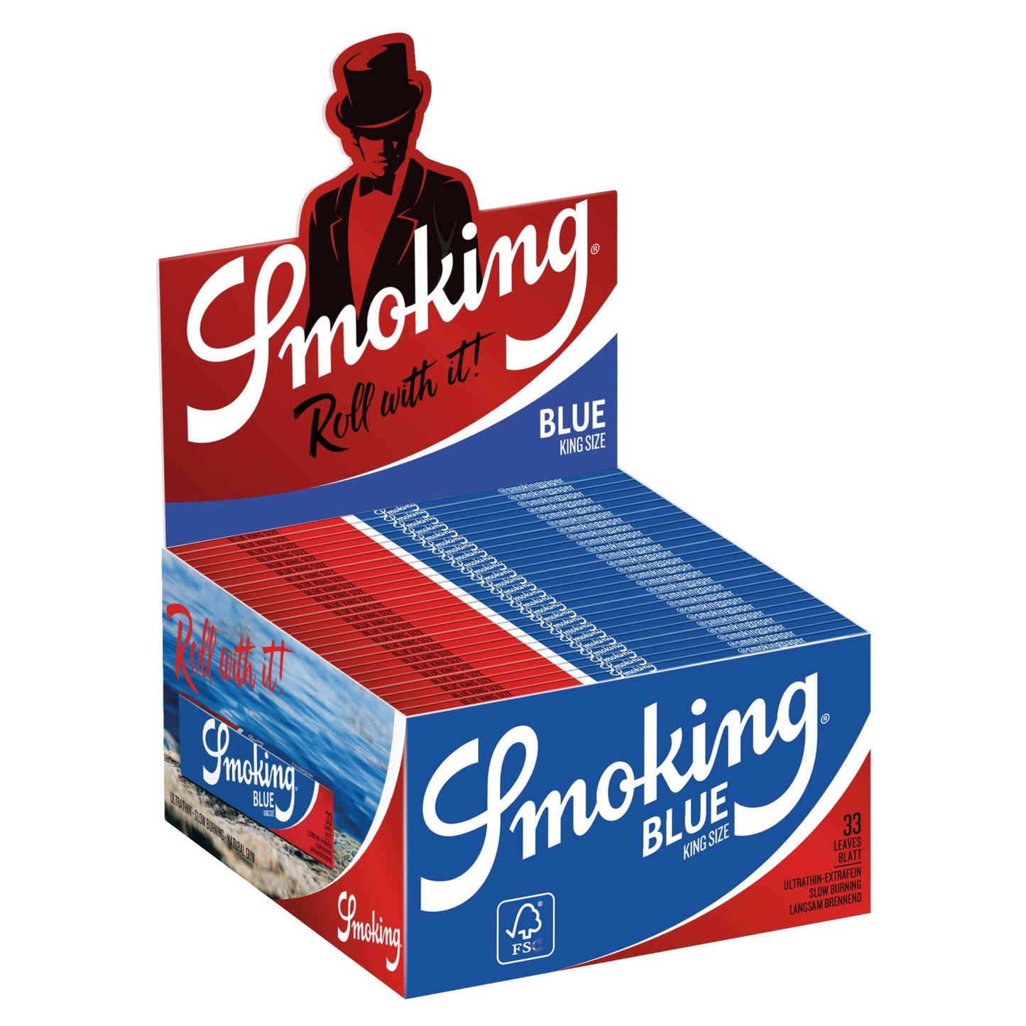 Smoking Blue King Size Rolling Papers 50s box