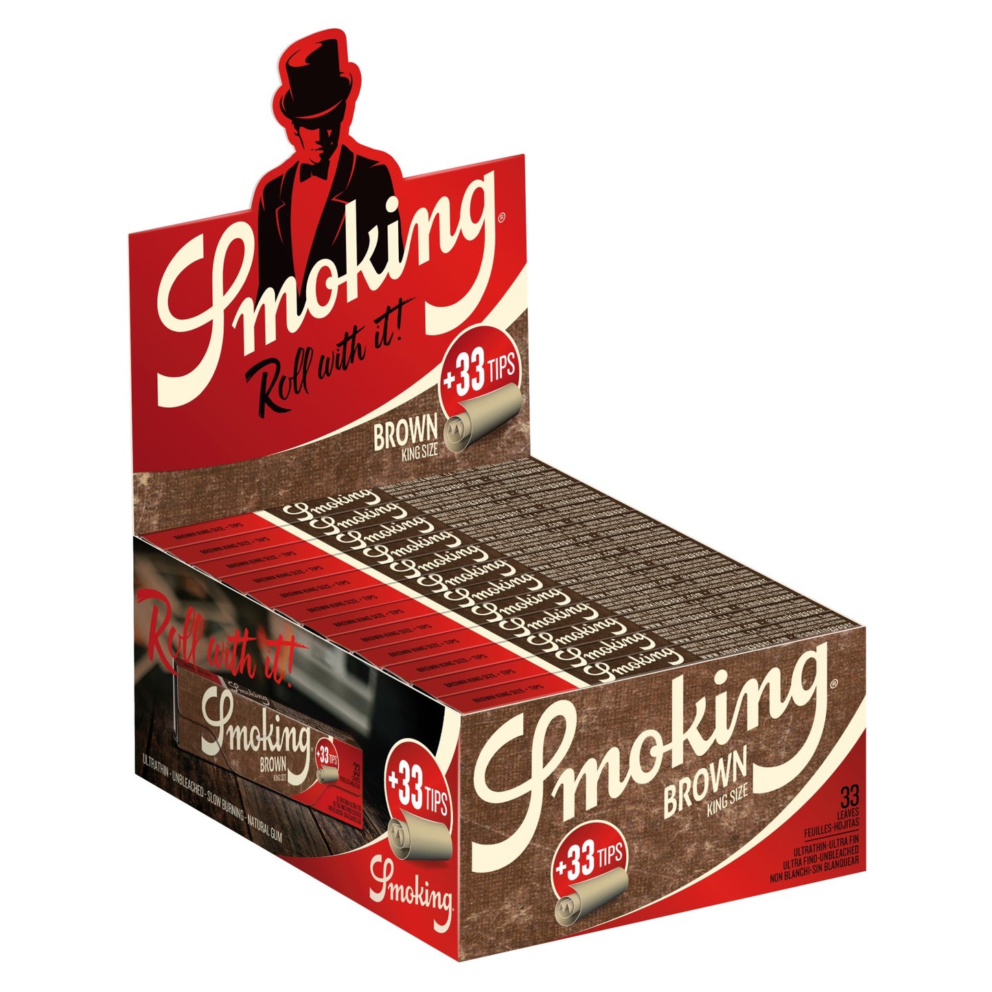 Smoking Brown KS + Tips 24er Box 33 Sheets