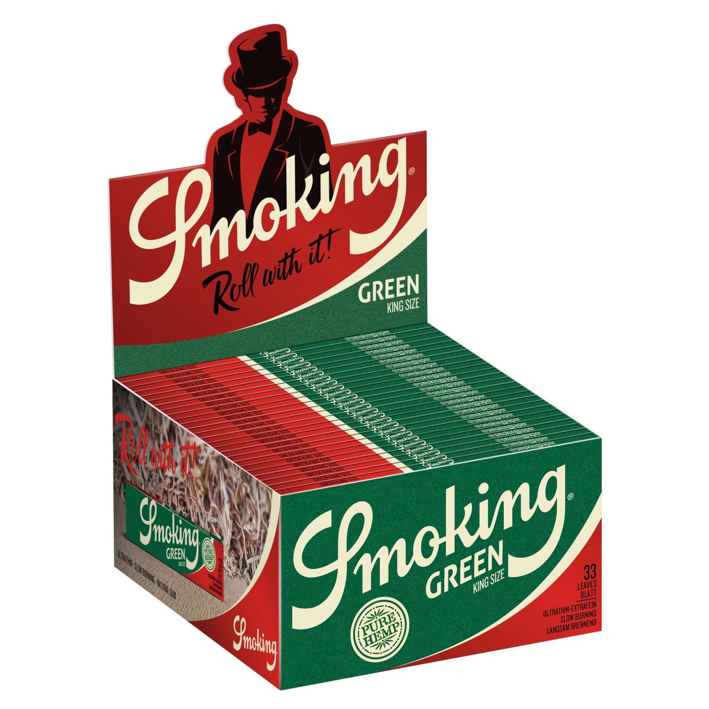 Smoking Green King Size Hemp Rolling Papers 50s