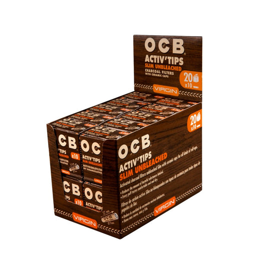 OCB Aktiv Tips Slim "Unbleached"