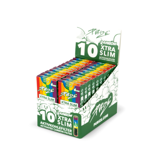 Purize activated charcoal filter Xtra Slim | Rainbow ø 6mm, 20 boxes - 10 pieces/box
