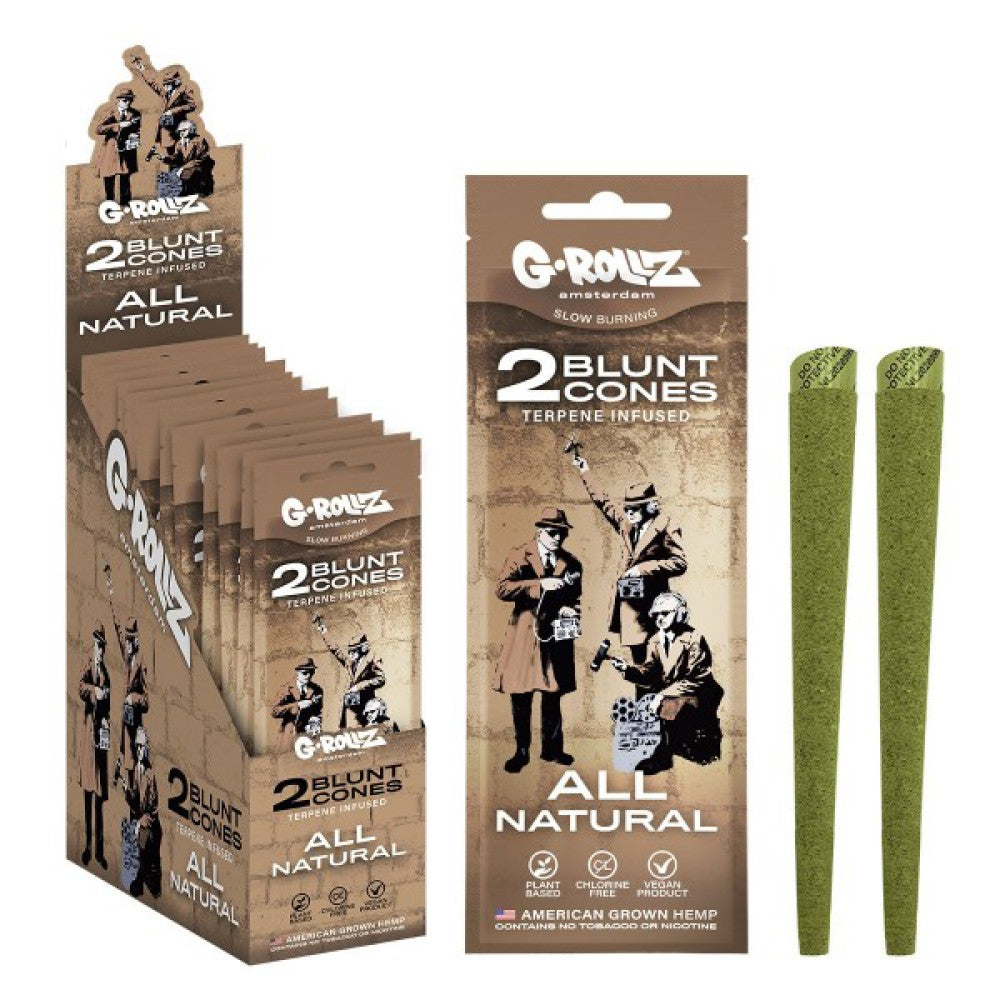 G Rollz Banksy's Graffiti - 2x 'All Natural' Pre-rolled Hemp Cones