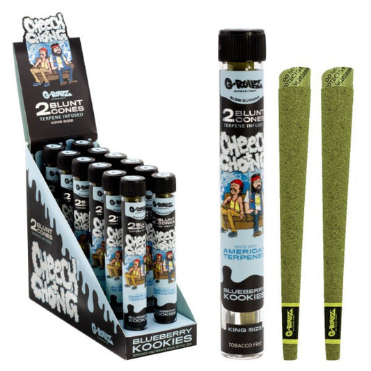 G-ROLLZ Cheech & Chong Terpene Infused " Blueberry Kookies " Premium Blunt Cones