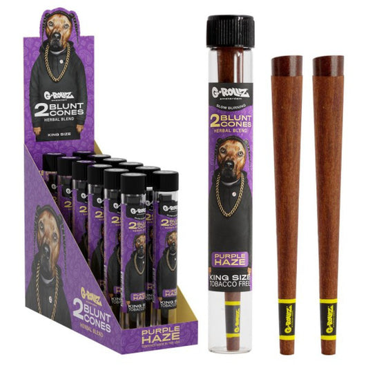 G-ROLLZ The Dog " Purple Haze " Terpene-Infused Premium Herbal Blunt Cones